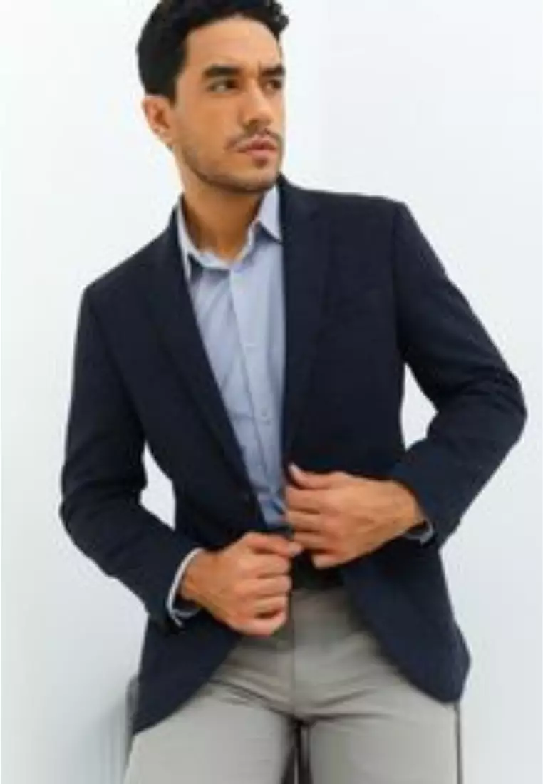 Jobb Darden-T2 Hybird Blazer Pria Slim Fit Navy Warna NAVY