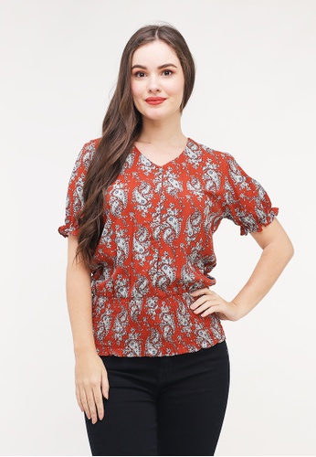 Buy No Apologies Woven Printed Rayon Short Sleeves Blouse 2022 Online ...