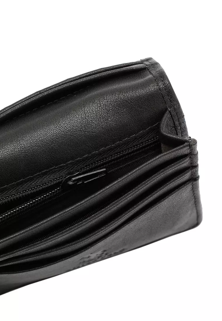 Men's RFID Blocking Bi Fold Long Wallet - Black
