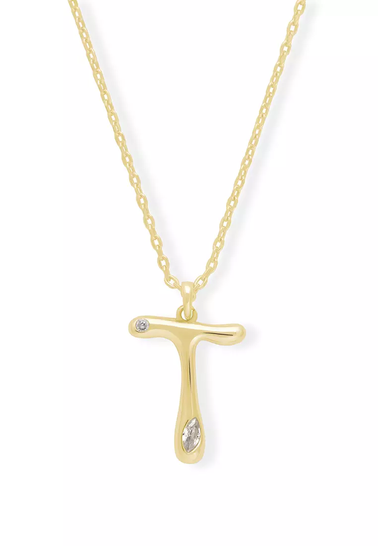 Gold chain with 2025 letter t