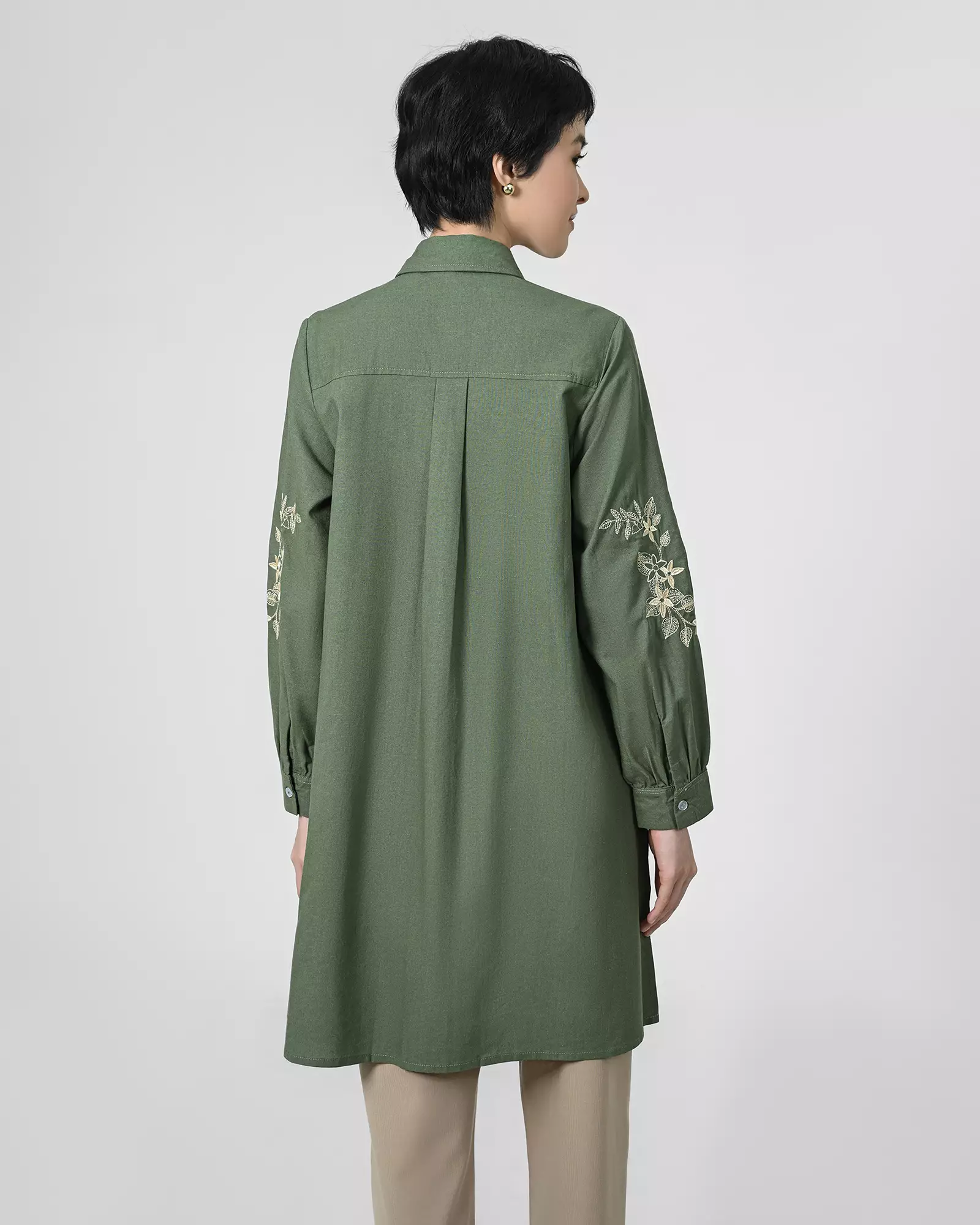 Geulis.id GLORIOSA LINEN TUNIC - ARMY