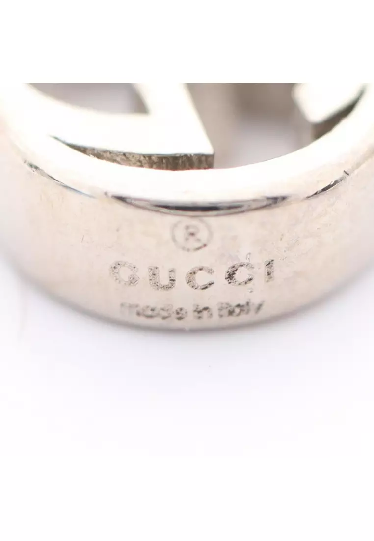 Pre-Loved Gucci Interlocking G Nail Piercing Nail Accessories charm Rhinestone Silver clear 4-piece set