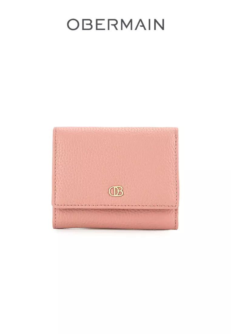 Ladies RFID Short Wallet Genuine Leather Khaki