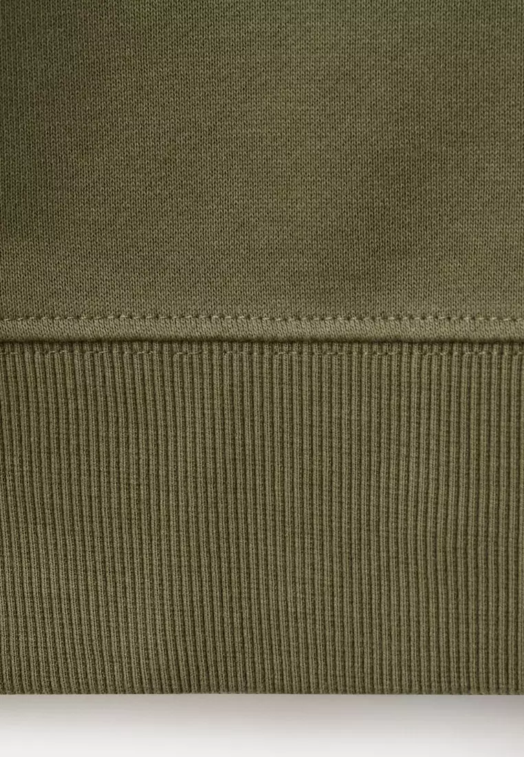 100% Cotton Zip-Neck Sweatshirt