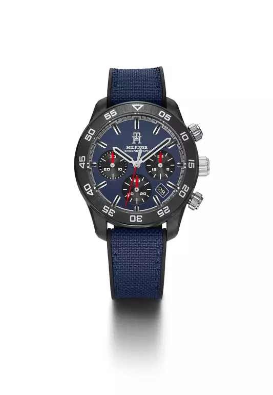 Men's Blue Cordura & Black Silicone Strap and NAVY+N17:N18 Dial Quartz