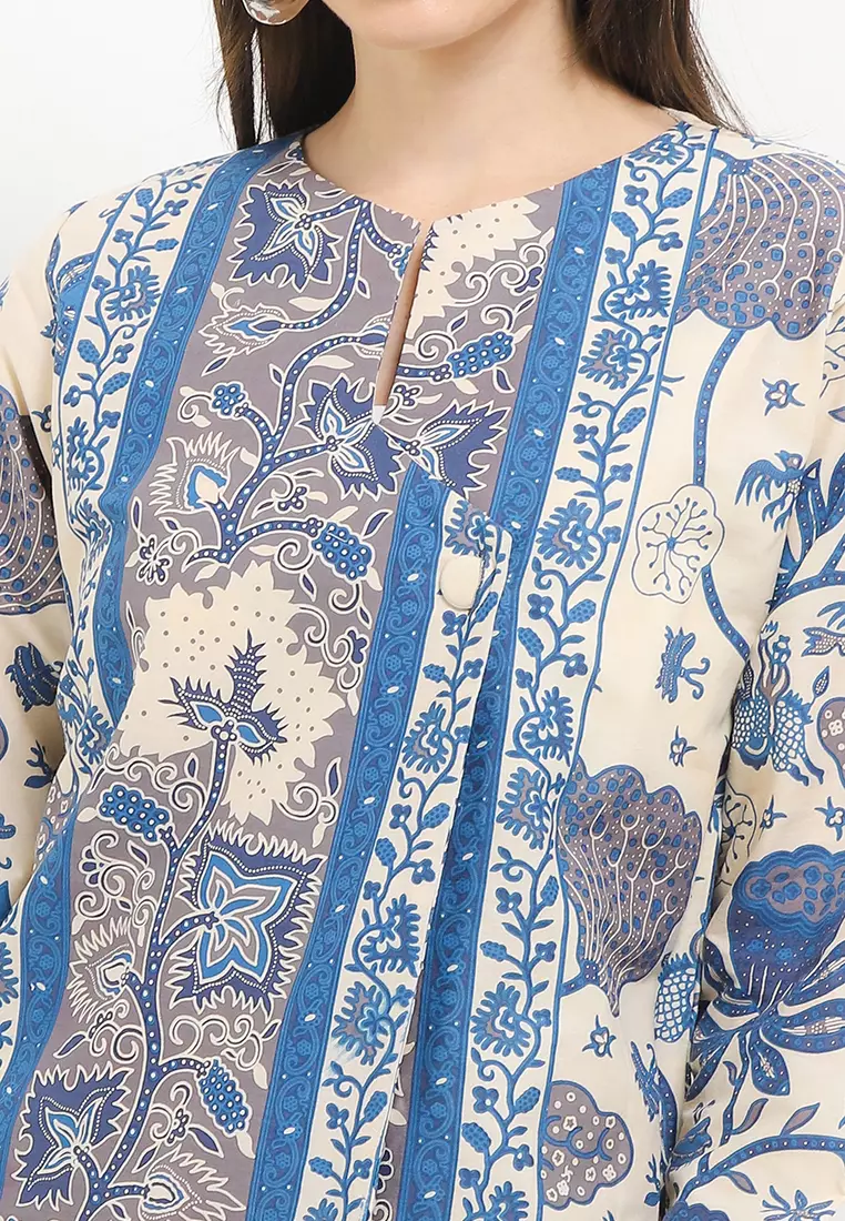 Burgundy Bunga Blouse Batik