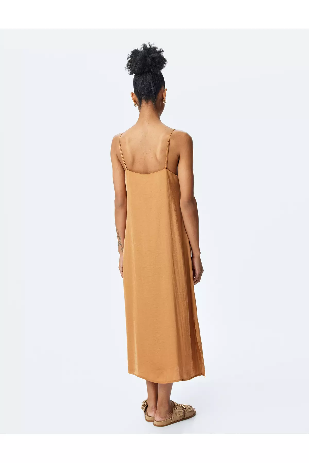 Straight Cut Slim Strap Long Dress