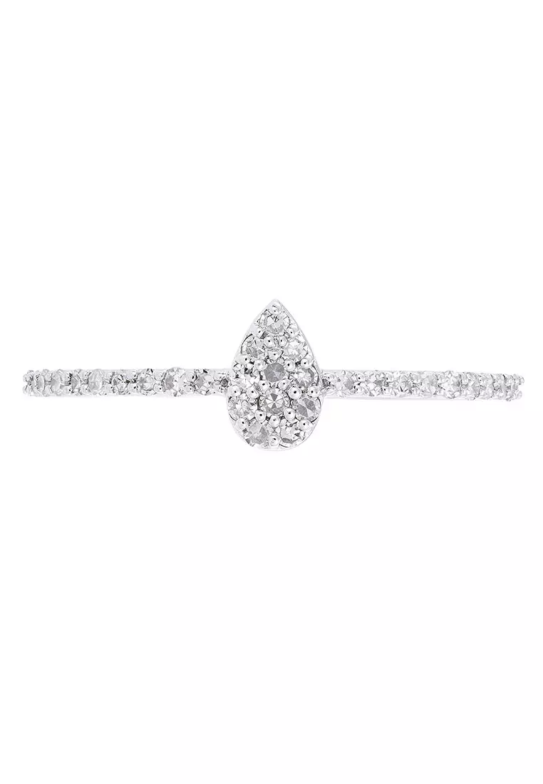 HABIB Round Diamond Ring in 375/9K White Gold 265331222