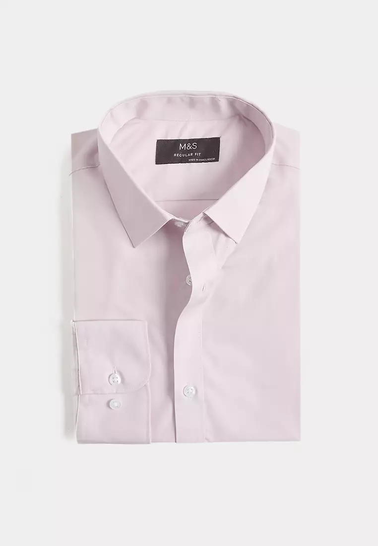 Regular Fit Easy Iron Cotton Blend Shirt