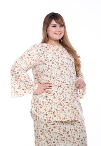 Buy Kurung Edwina in Cream from LoveLily in Red and Yellow and Multi at Zalora