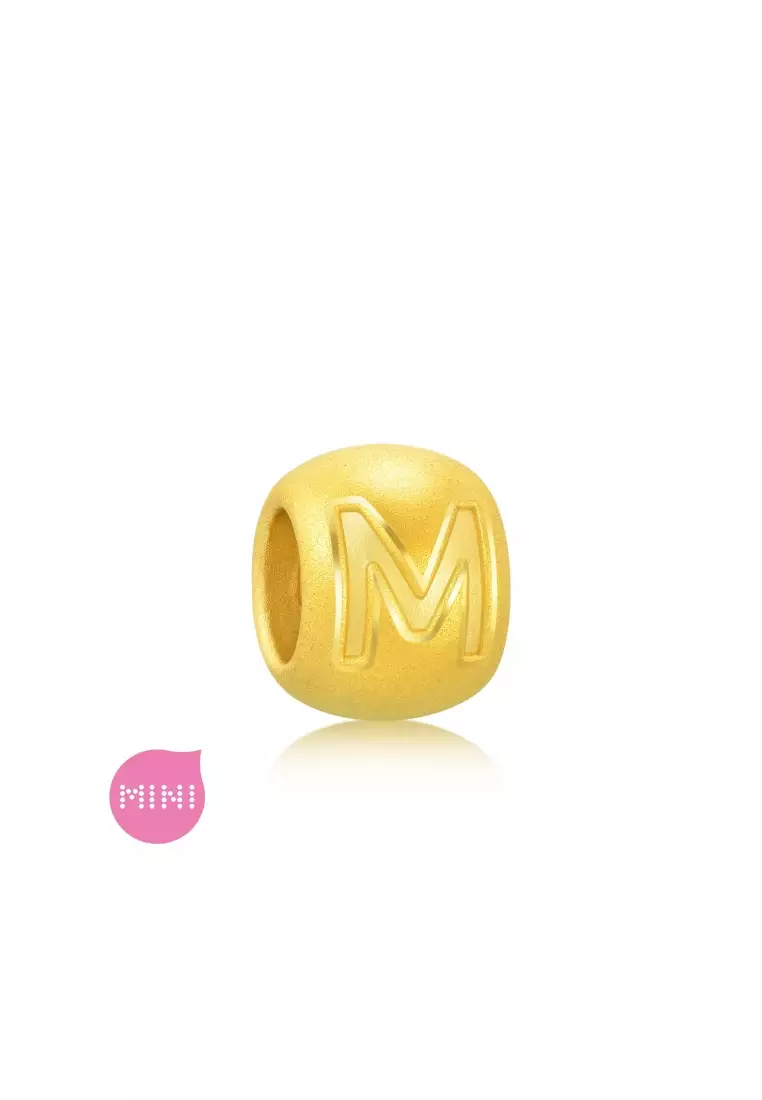 Charme 999 24K Gold Letter M Alphabet Charm 92907C (Bracelet not included)