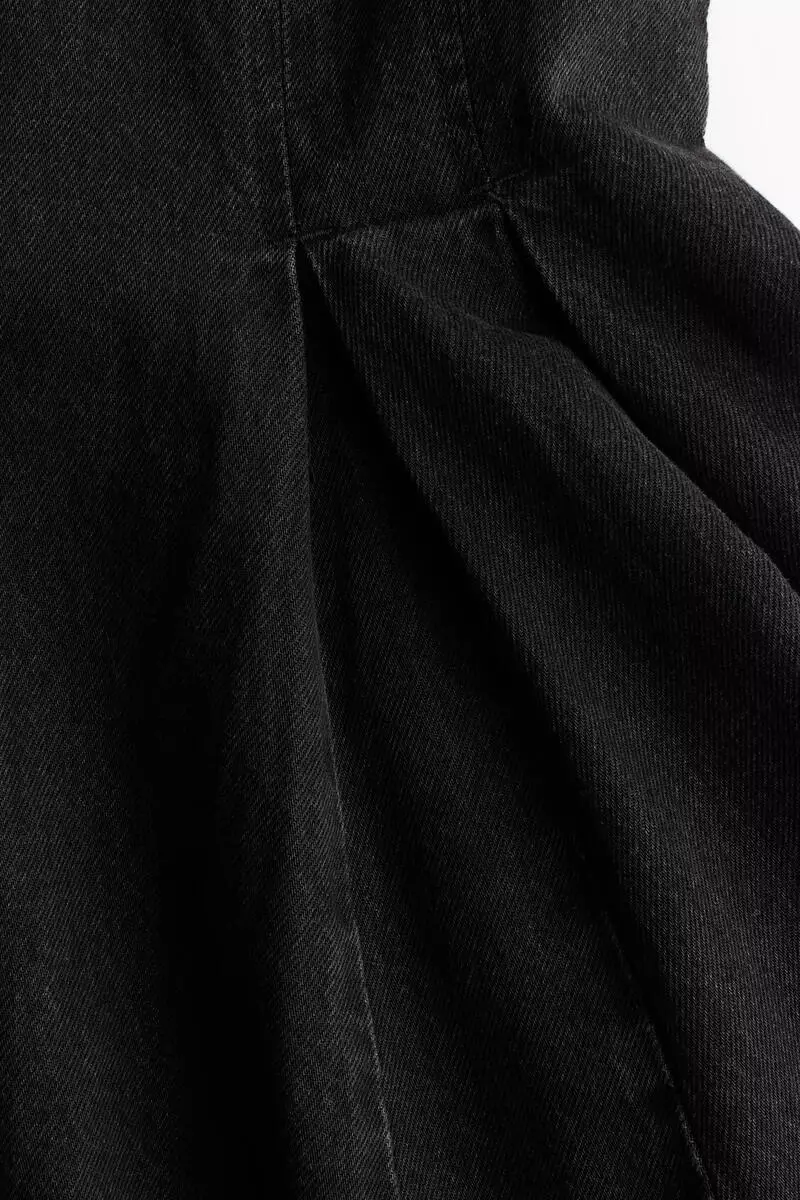 Flared-skirt denim dress