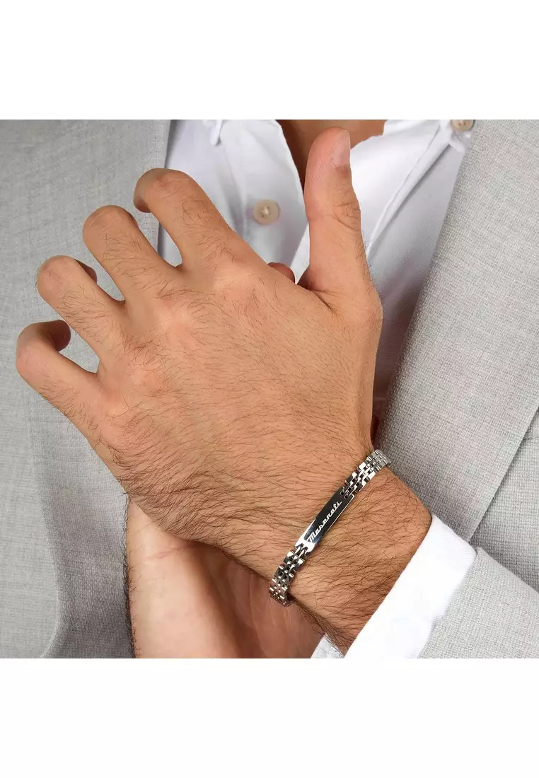 Maserati Jewels 185+30 mm Men's Bracelet, Stainless Steel, JM424AVD65 (Adjustable)