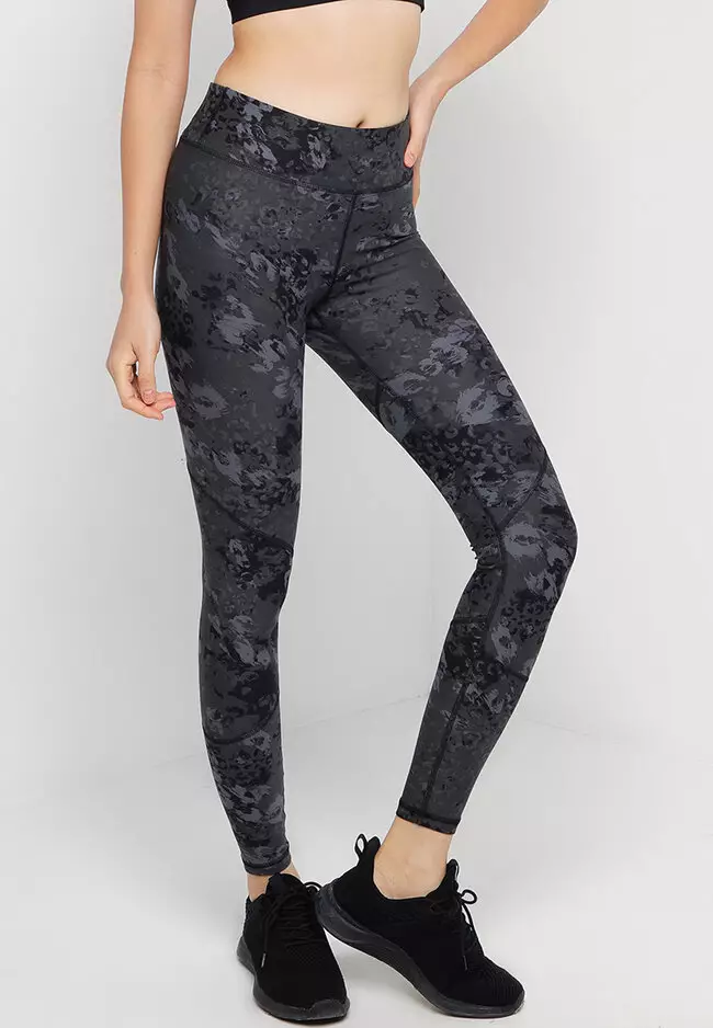 ONLY PLAY Women Sports Pants Leggings high waist dark shadow camouflage