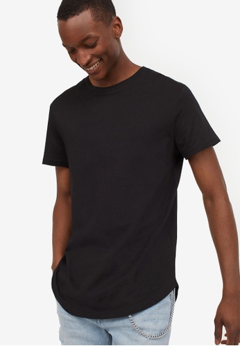 H&M black T-Shirt Long Fit 3B446AA9B5495AGS_1