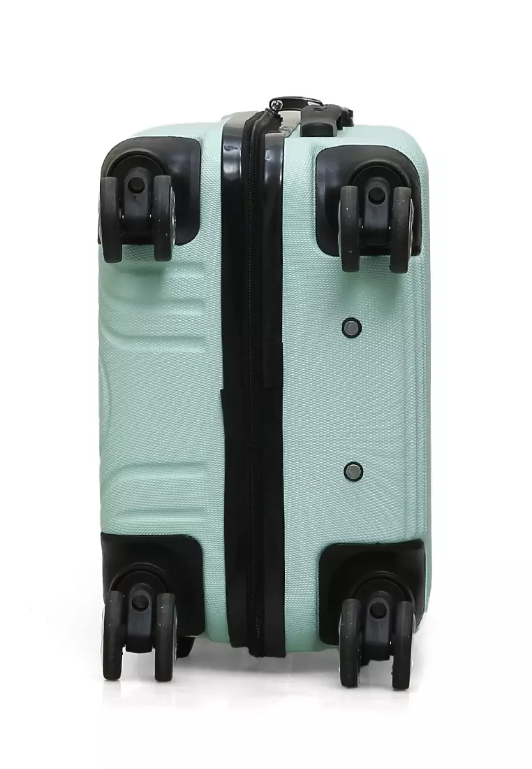 Carlton Koper Hardcase Unisex Size 20 Inch Uniqe Design Tas Travel Large Compartment Material ABS+PVC Coated ORIGINAL - Green