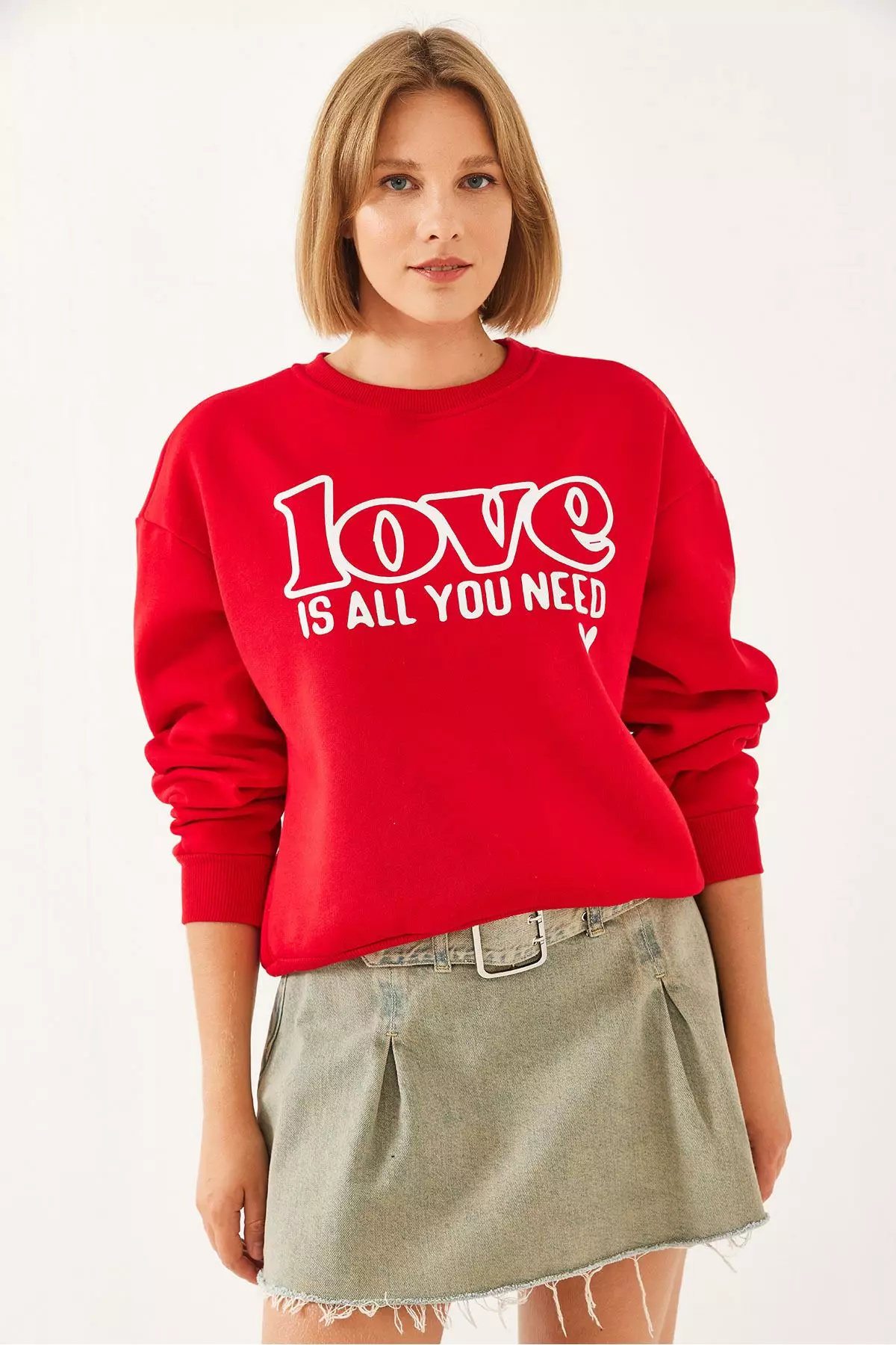 Women's Loose Cut Round Neck Sweatshirt Mbhs022 60601022