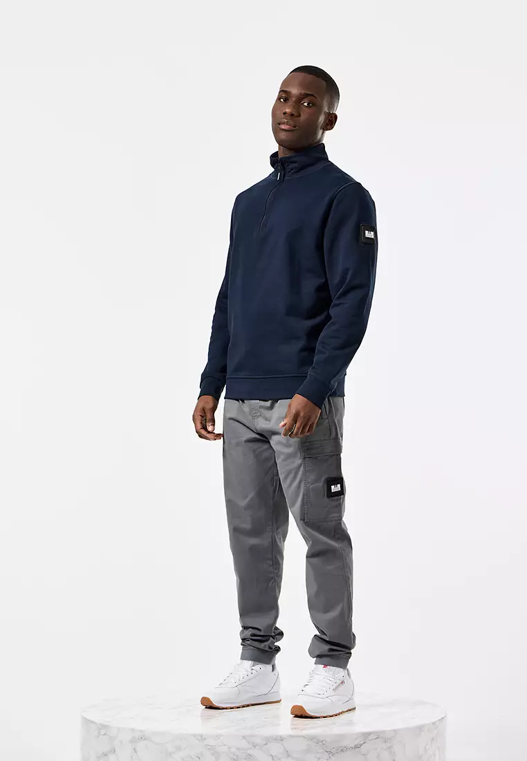 MENS NAVY KRAVIZ 1/4 ZIP WITH PARACHUTE DETAIL