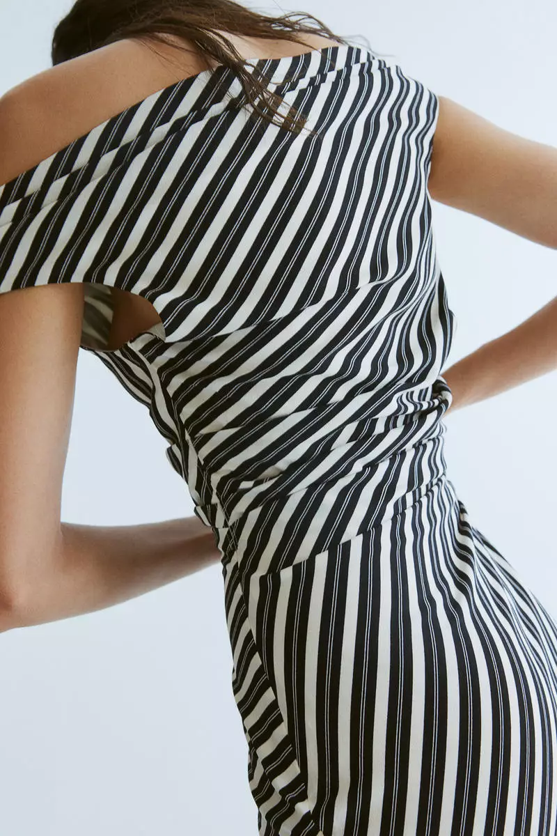 Draped one-shoulder dress