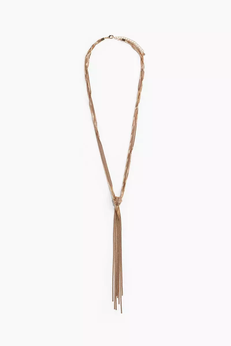 Box-chain lariat necklace