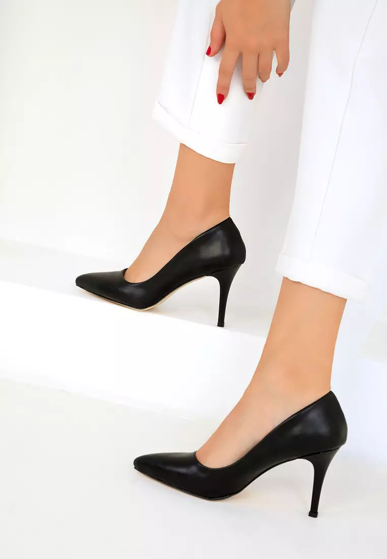 19550 Model Black Women's Classic Heeled Shoes
