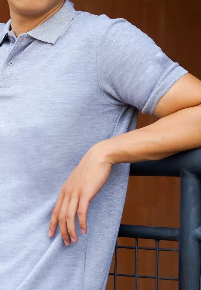 Kale Park Misty Grey / Kaos Polo Pria Lengan Pendek Kerah / Polo Shirt Slim Fit