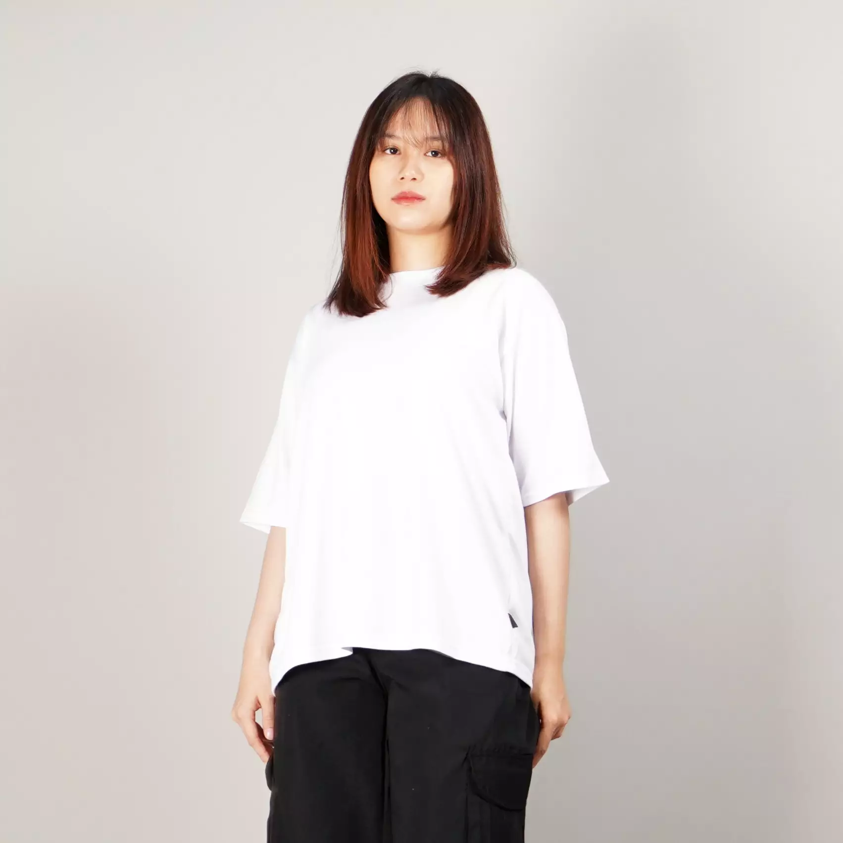 GEORGIE Kaos Putih Polos TShirt Polos Basic T-Shirts Wanita Lengan Pendek - PUTIH
