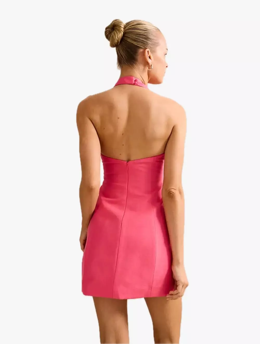 Esther U-Neck Halter Linen Mini Dress