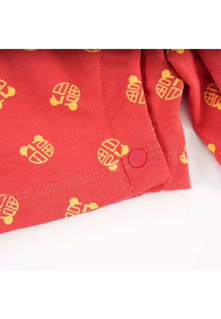 Blessing and Joy Family Set with Lucky Fu Characters Baby Boy Cheongsam Romper 0831