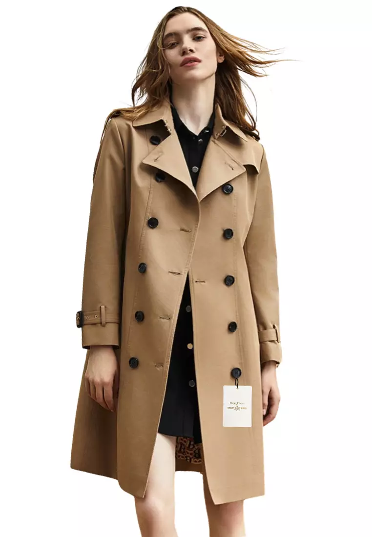 Women’s British Style Slim Fit Trench Coat Spring Outerwear