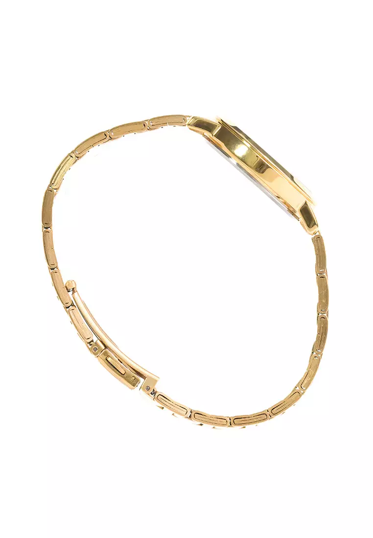 Timex 24H-1 Series Gold Stainless Steel Analog Quartz Watch For Women TW00NTD29E