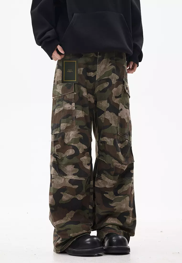 Retro Camouflage Straight Work Jeans LK-XTD726
