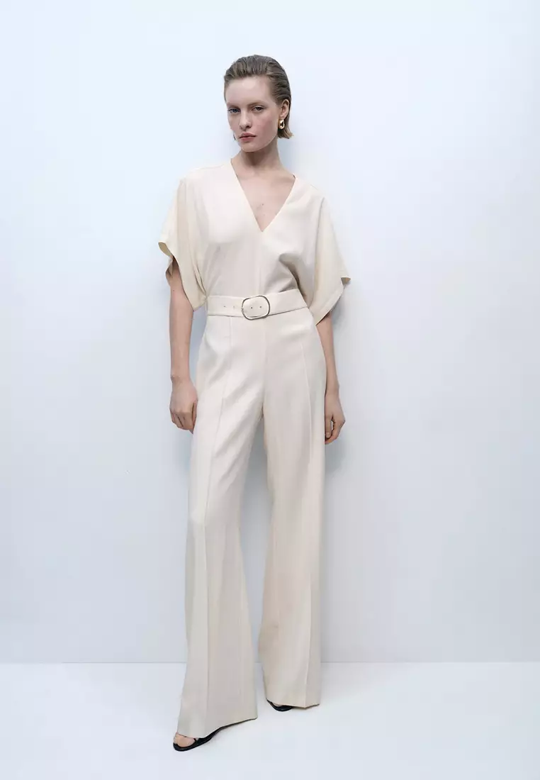 Buy Mango Long Jumpsuit With Belt and Buckle Online ZALORA Malaysia