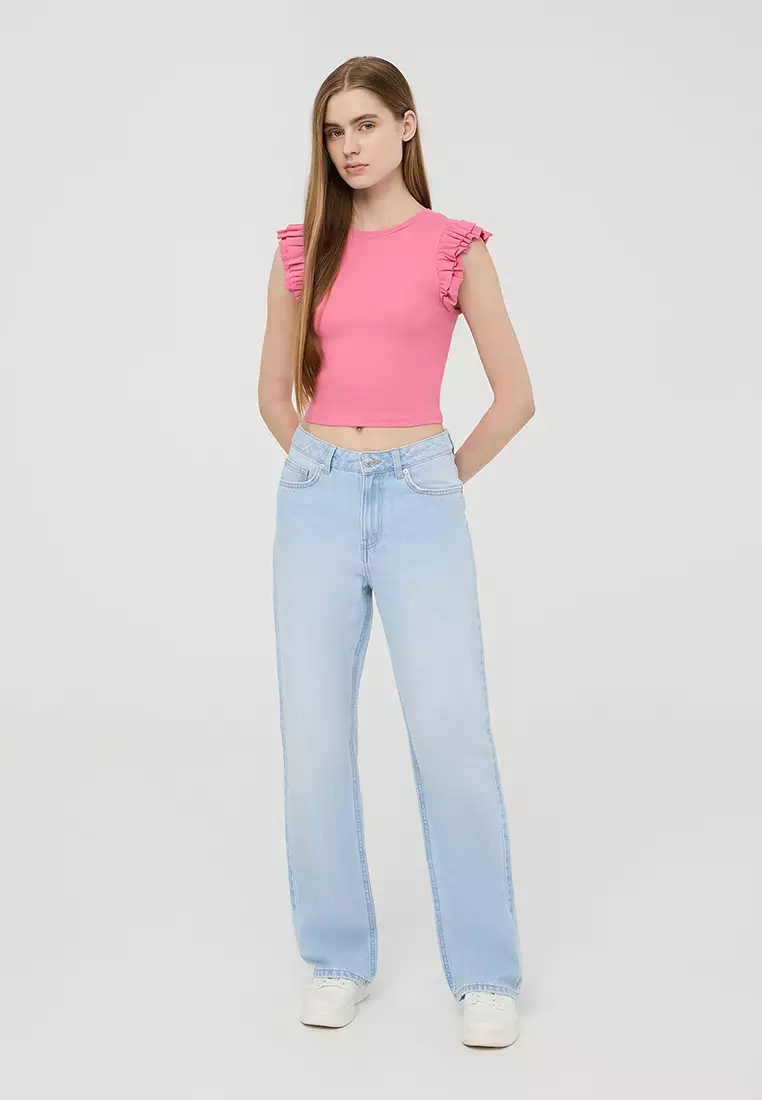 Woman Ruffled Sleeves T-Shirt