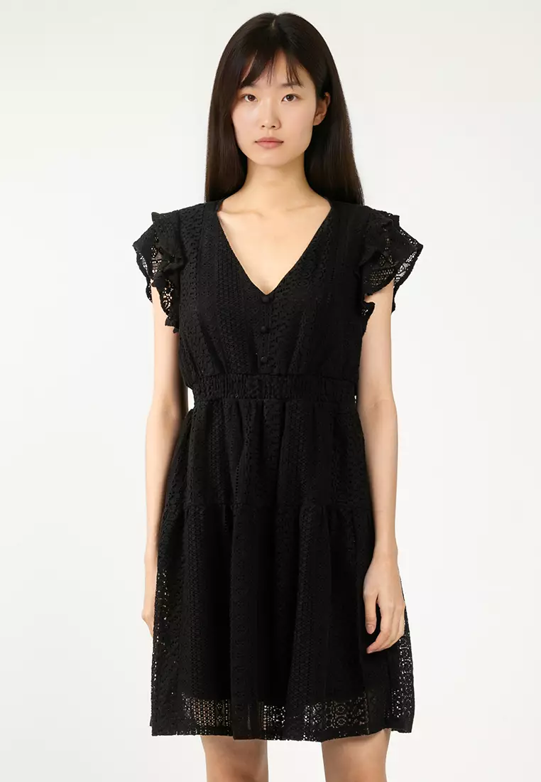 Jual Vero Moda Lace V-Neck Short Woven Dress Original 2025