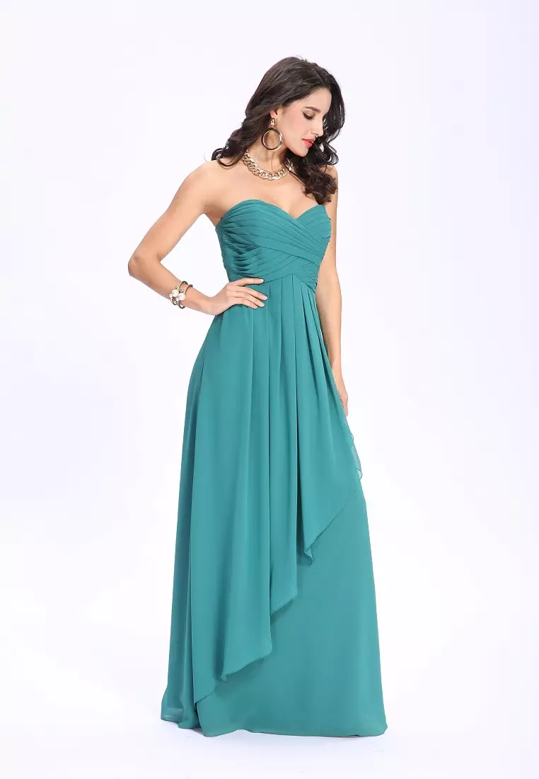 優雅的風格雪紡晚禮服