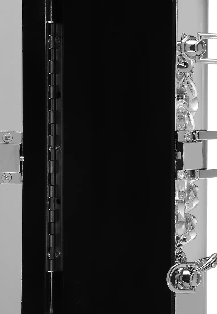 Silver Metallic Mini Box Purse