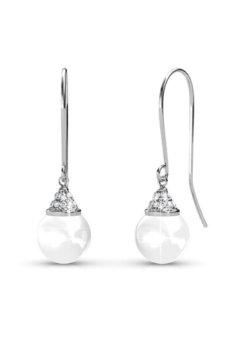 Her Jewellery Happy Pearl Hook Earrings -  Made with premium grade crystals from Austria HE210AC70RNLSG_1