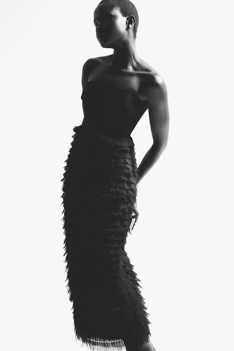 Tulle-skirt bandeau dress
