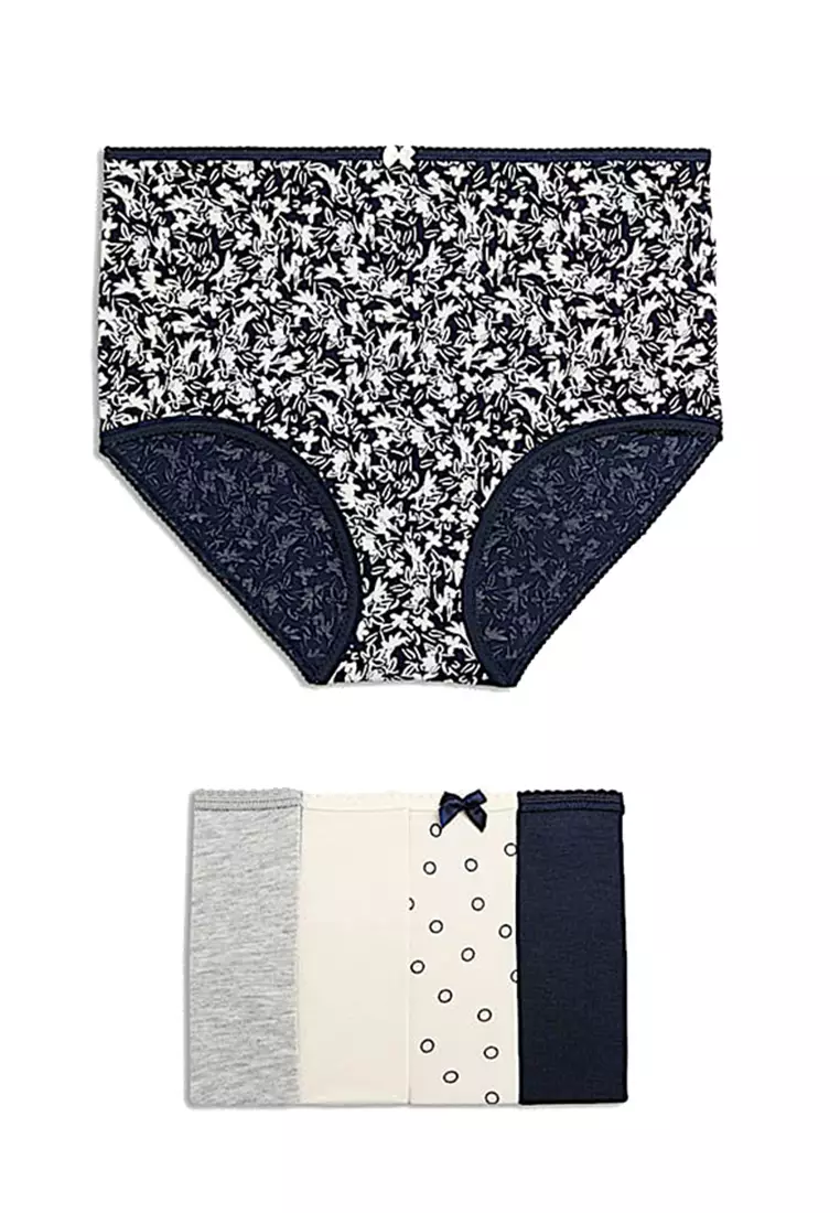 5Pk Cotton Lycra Printed Full Briefs