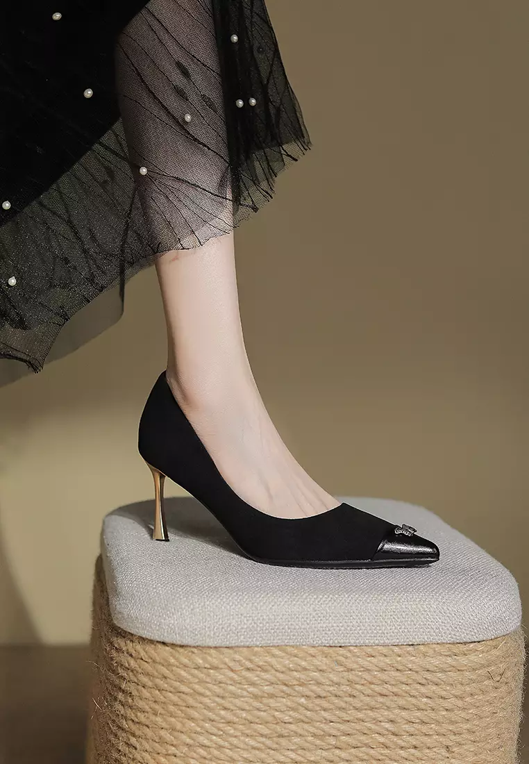 8CM Butterfly Ornament Pointy Stitched Pumps XJ3389-12