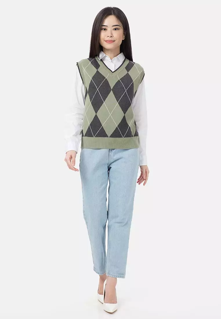 Grace Vest Knit in Green