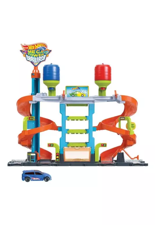 Hot Wheels City Mega Car Wash With 1 Color Shifters Car