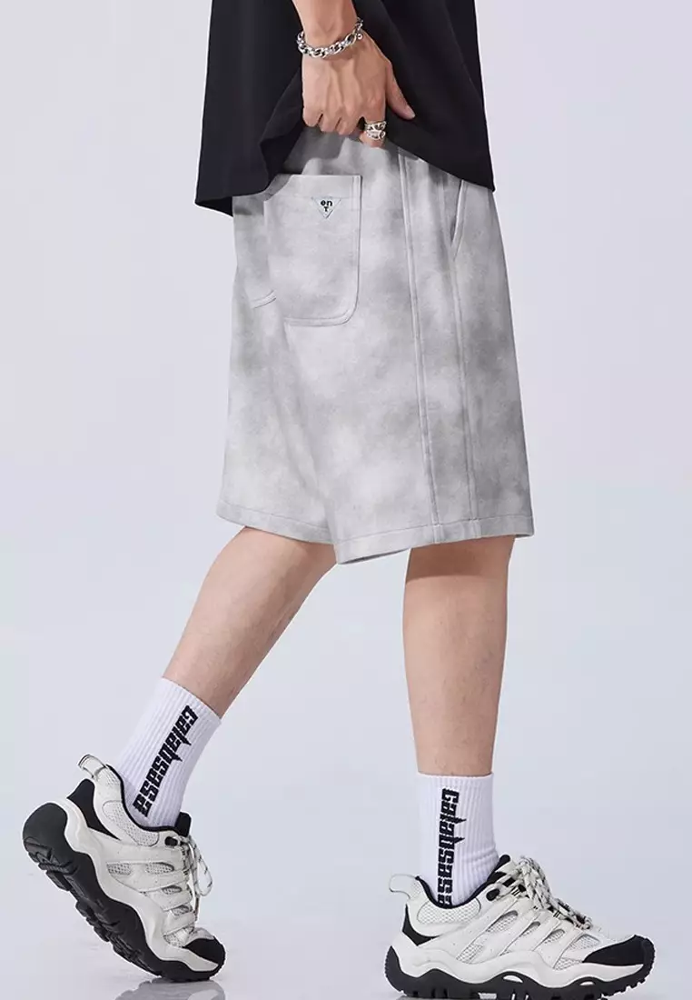 Drawstring Distressed Design Shorts
