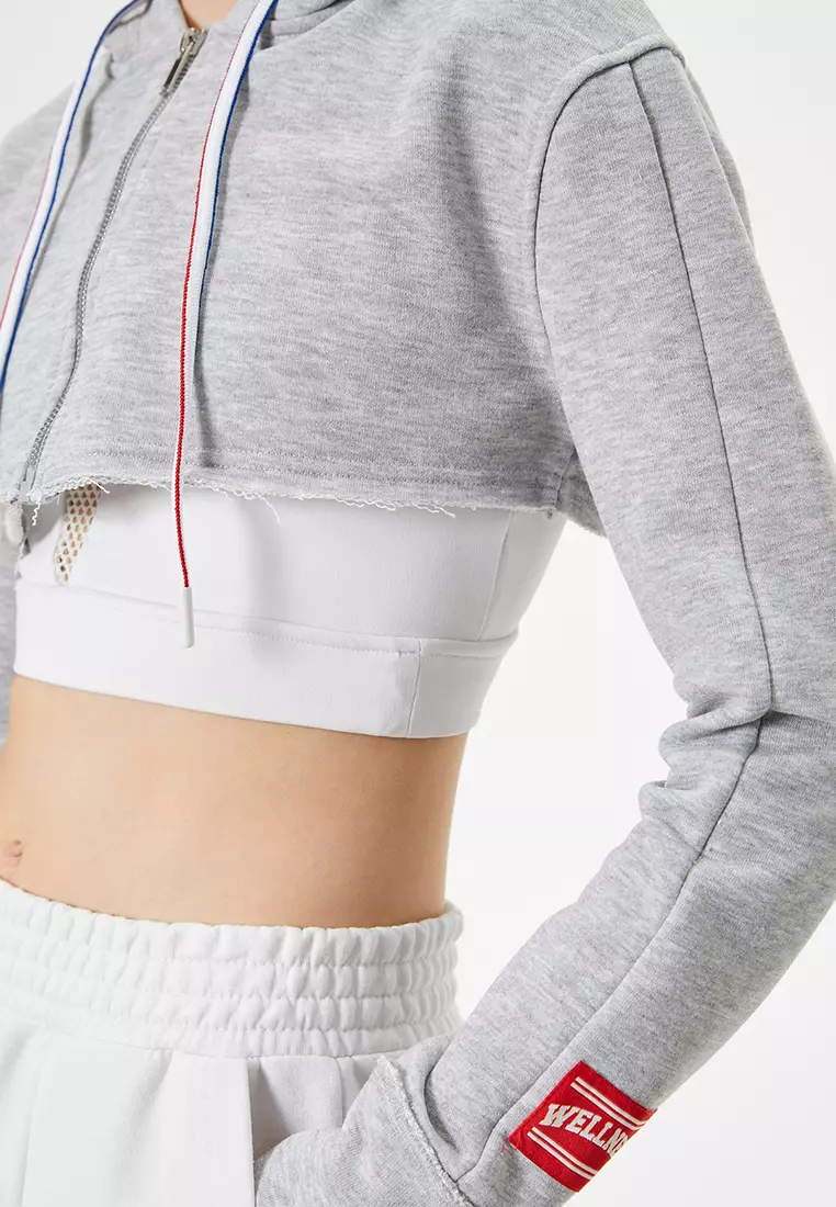 Crop Sweatshirt Hooded Sweatshirt