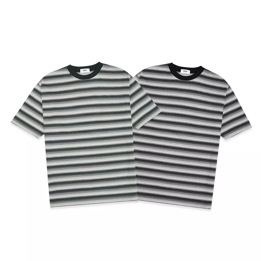 Oversized Gradient Stripes T-Shirt Black