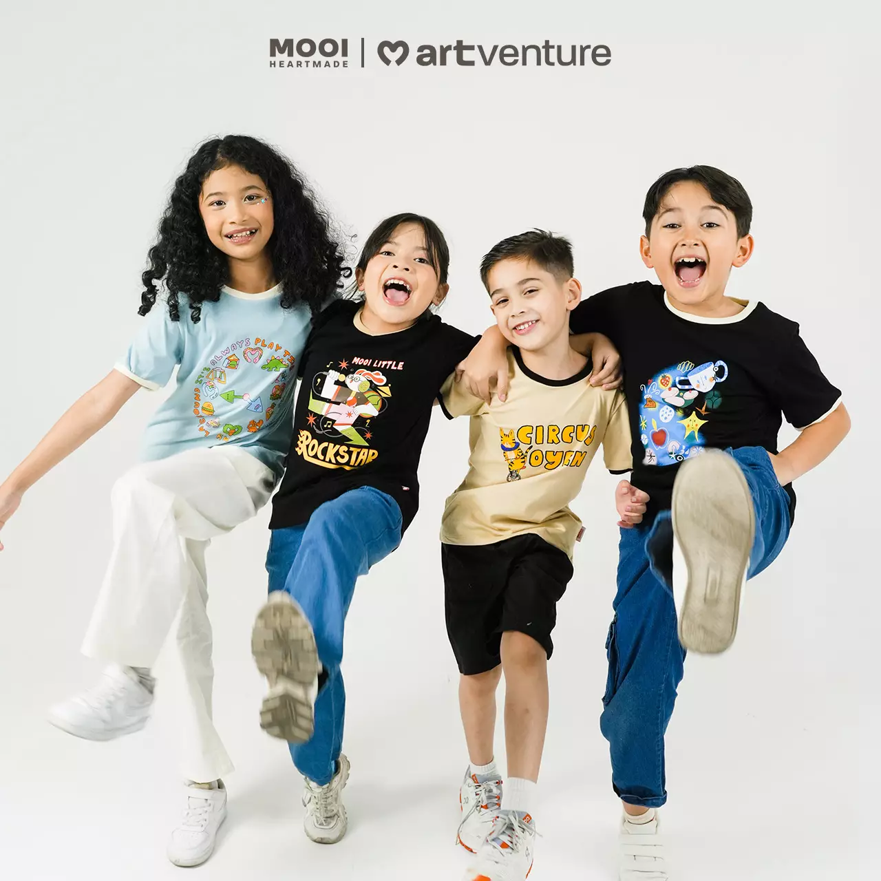 Mooi Artventure x Illustrator Vintage Tshirt Tee Kaos Anak - BRIGITTA - SKY BLUE