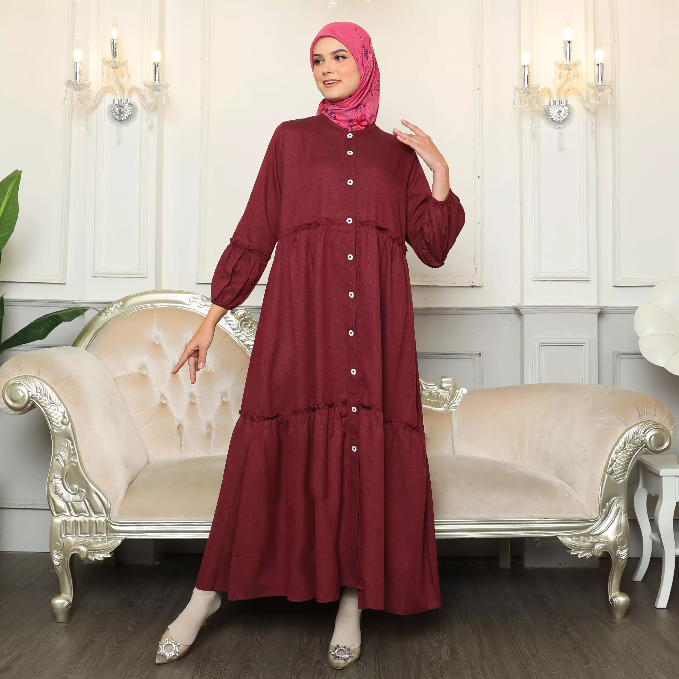Gamis Sarimbit Wanita GMS 04 Maroon