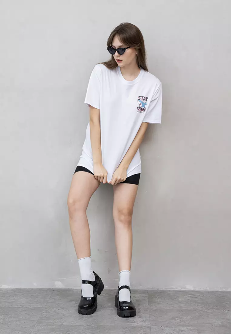 Kaos cotton combed lengan pendek wanita putih houseofcuff stay sharp