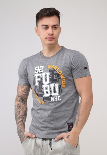 Fubu Boys grey Round Neck Muscle Fit T-Shirt D4AEDAA6CCDBC0GS_1